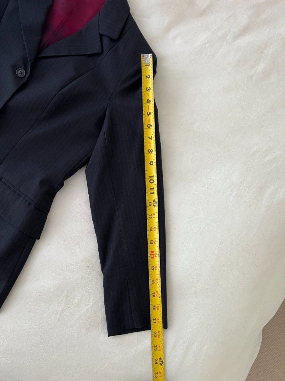 Women's Equestrian Hunt Coat Navy Blue with Light Blue Pinstripe Size 14 - Picture 8 of 12